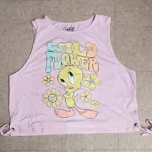 Warner Bros. Pink Tweety Wild Flower Crop Top